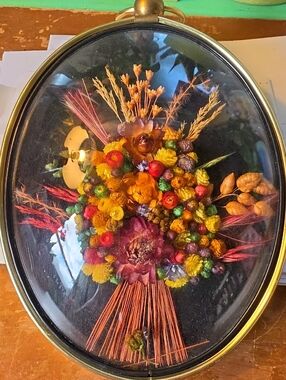 Framed Pressed Flower Bouquet Wall Art - Multicolor